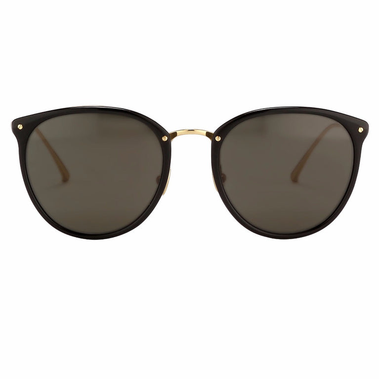 Linda Farrow The Calthorpe | Men's Oval Sunglasses in Black Frame(C86)  51