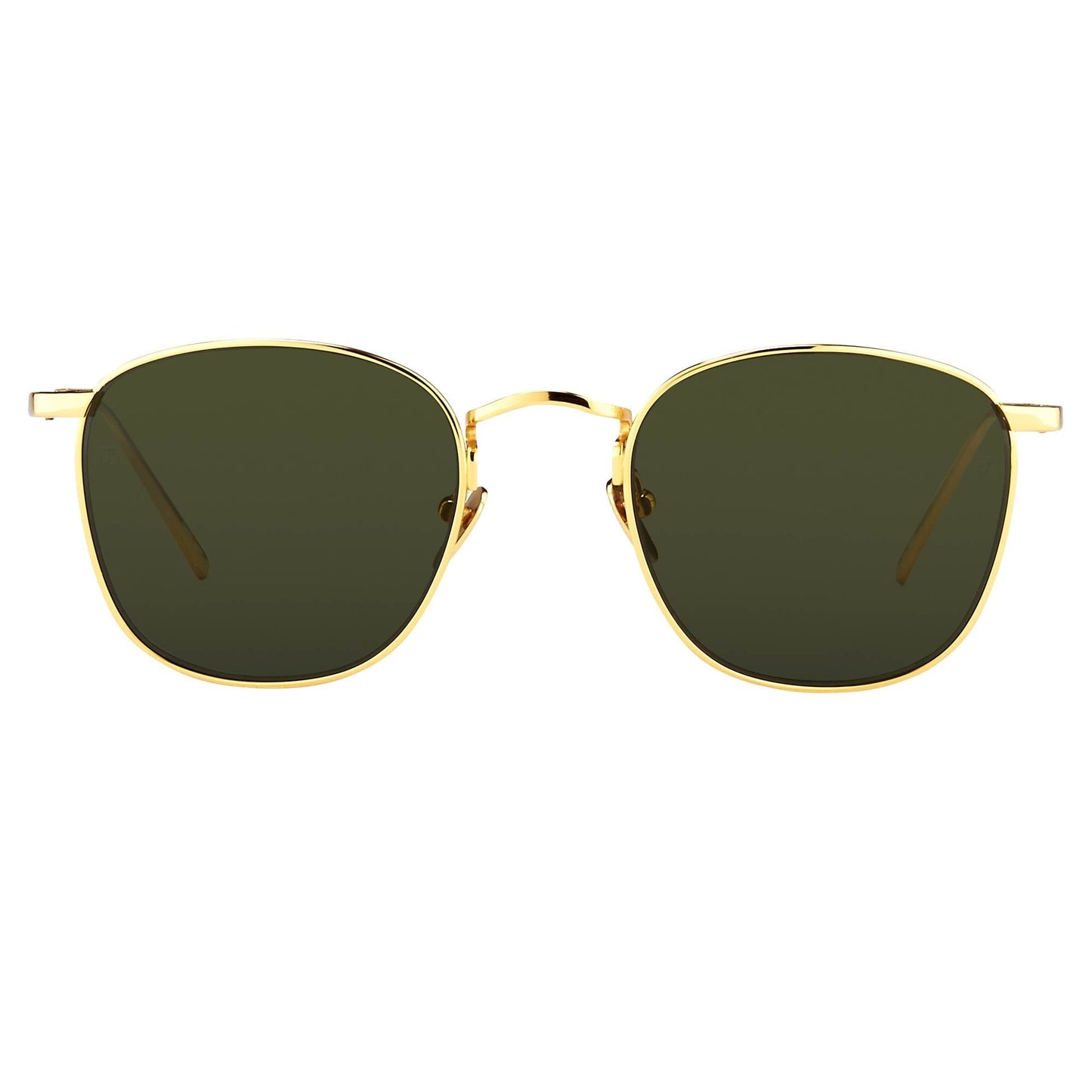 Linda Farrow The Simon | Men's Square Sunglasses in Green \/ Yellow Gold (C5)  48