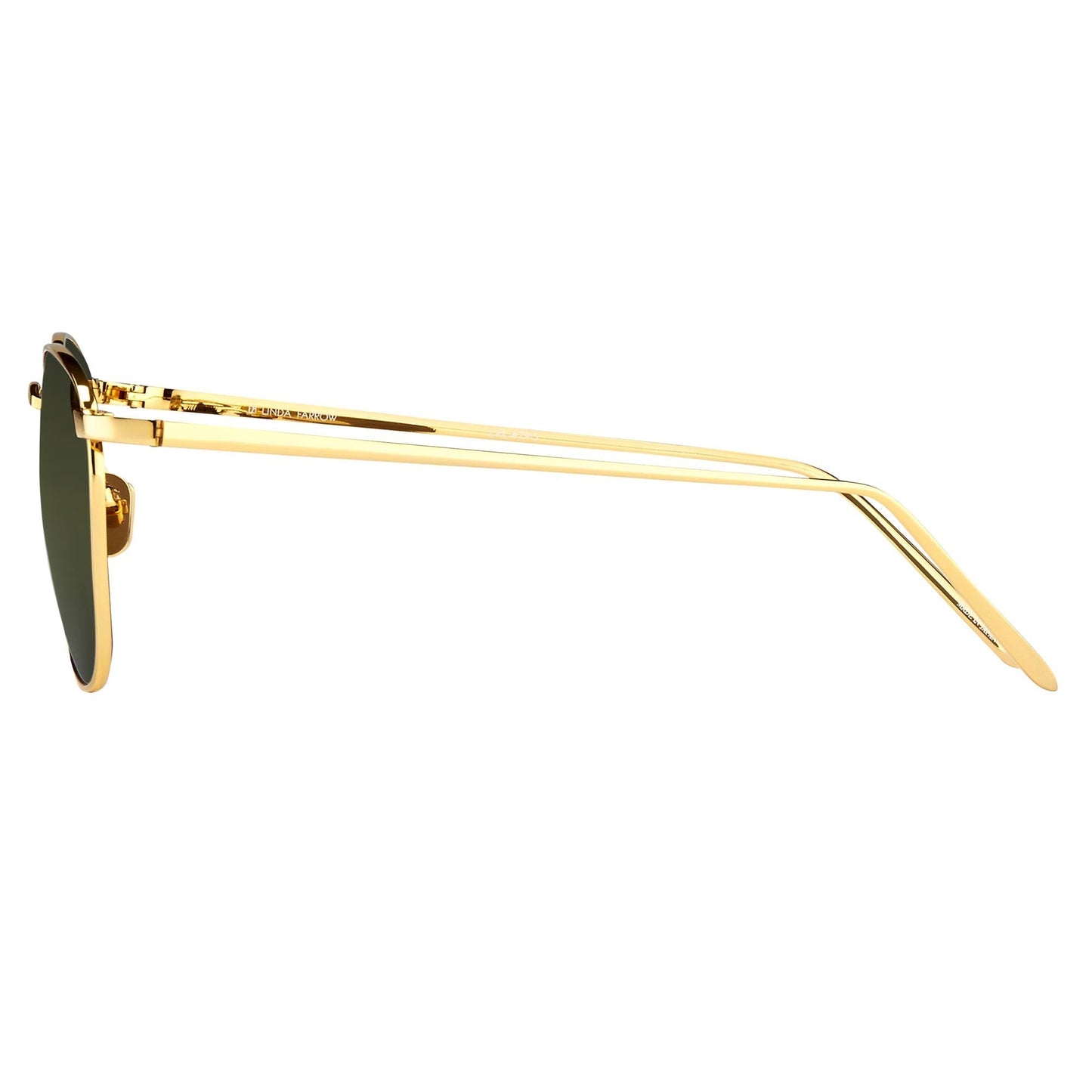 Linda Farrow The Simon | Men's Square Sunglasses in Green \/ Yellow Gold (C5)  48