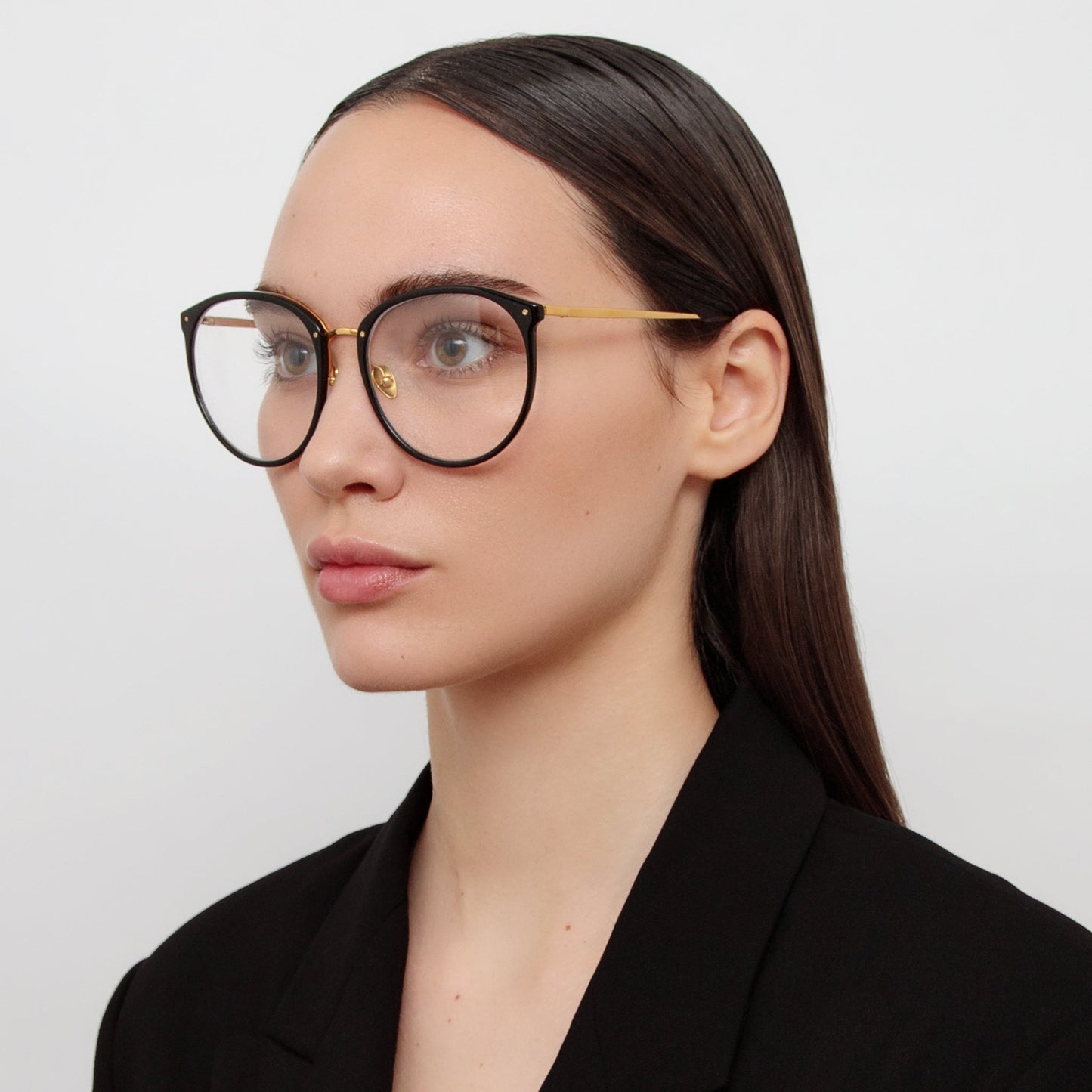 Linda Farrow The Kings | Oversized Optical Frame in Black (C7)  58