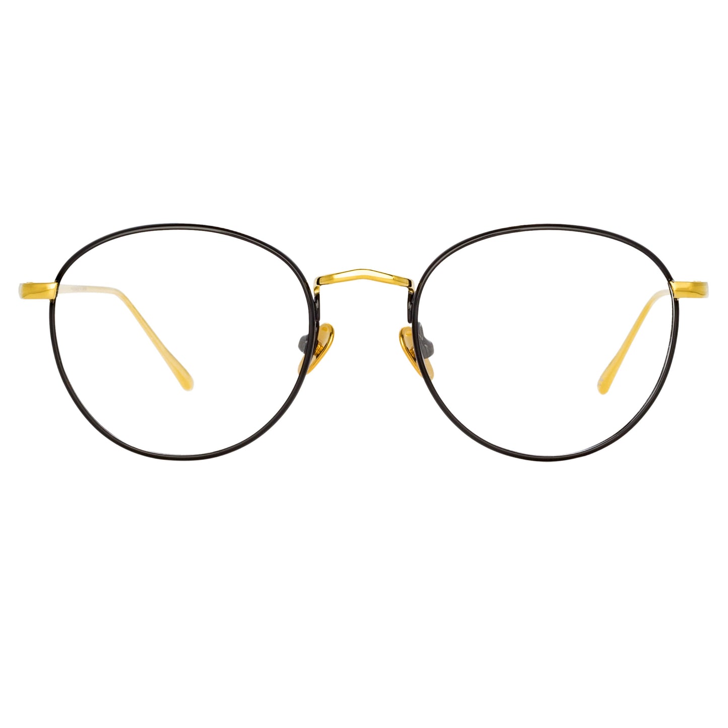 Linda Farrow The Harrison | Oval Optical Frame in Black and Yellow Gold  51