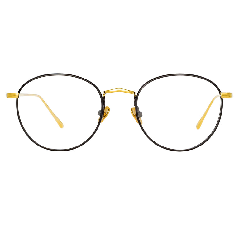Linda Farrow The Harrison | Oval Optical Frame in Black and Yellow Gold  51