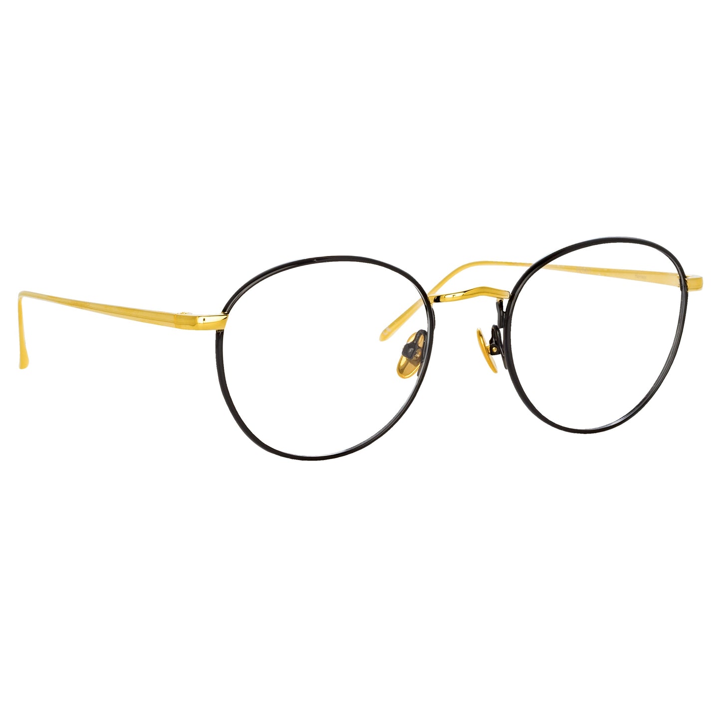 Linda Farrow The Harrison | Oval Optical Frame in Black and Yellow Gold  51